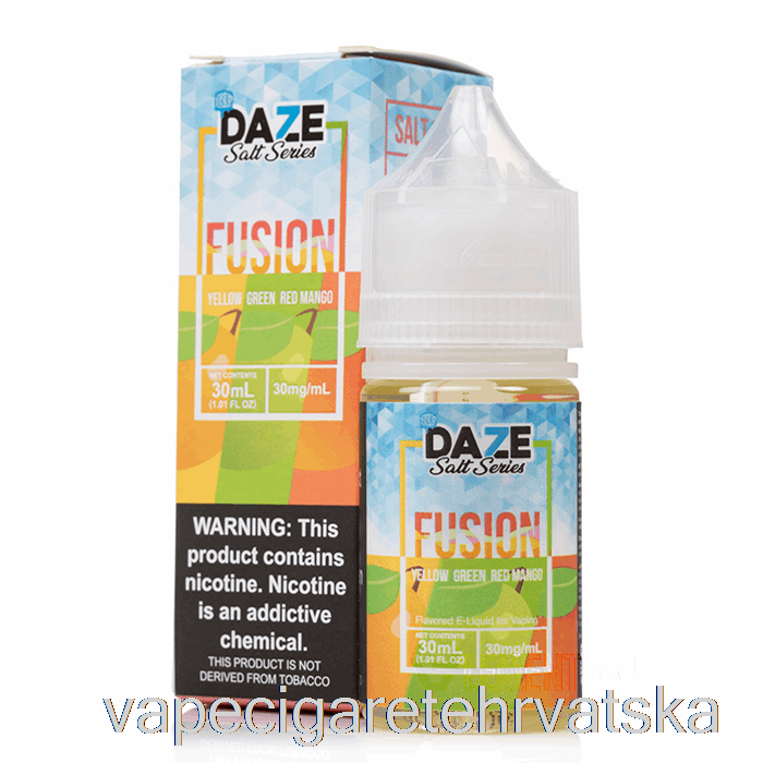 Vape Hrvatska Ledeno žuto Zeleno Crveno Mango - 7 Daze Fusion Sol - 30ml 50mg